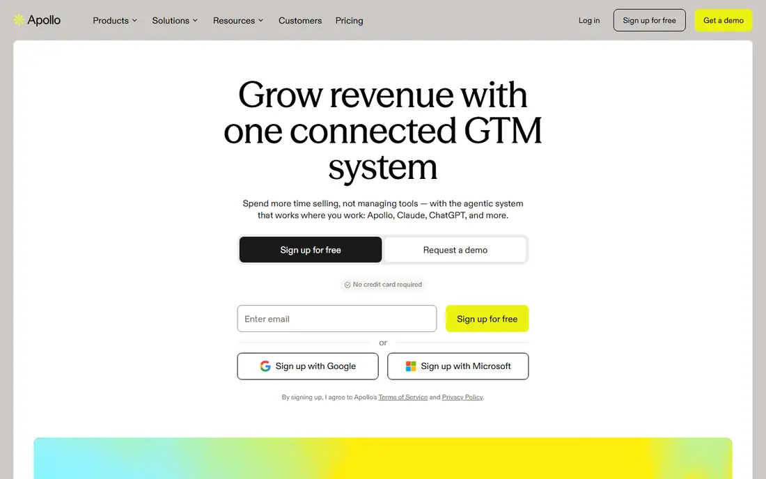 Apollo.io homepage
