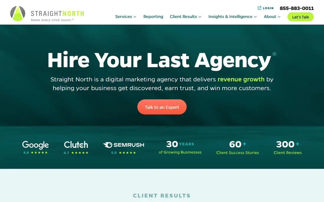 Straight North homepage