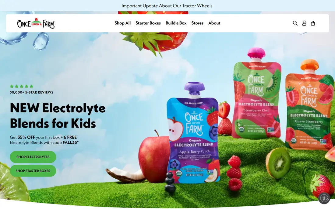 Once Upon a Farm homepage