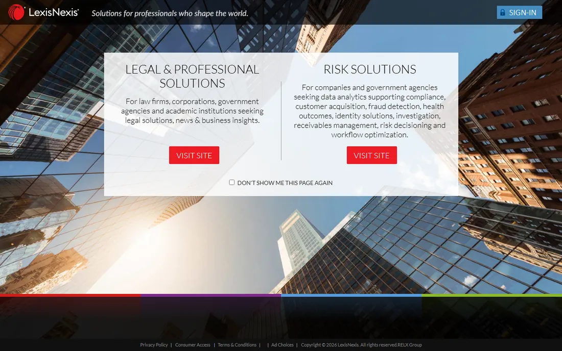 LexisNexis Accurint homepage
