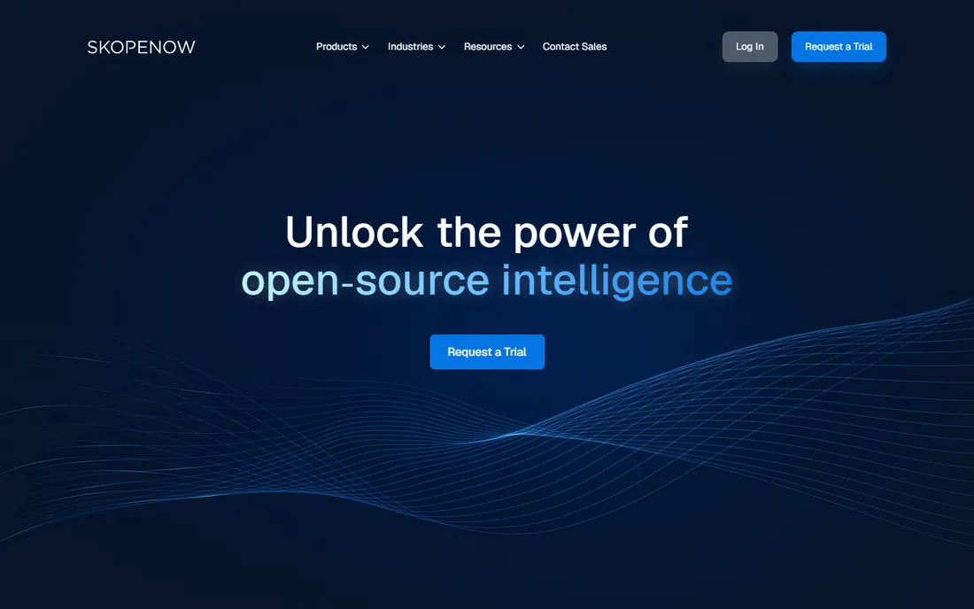 Skopenow homepage