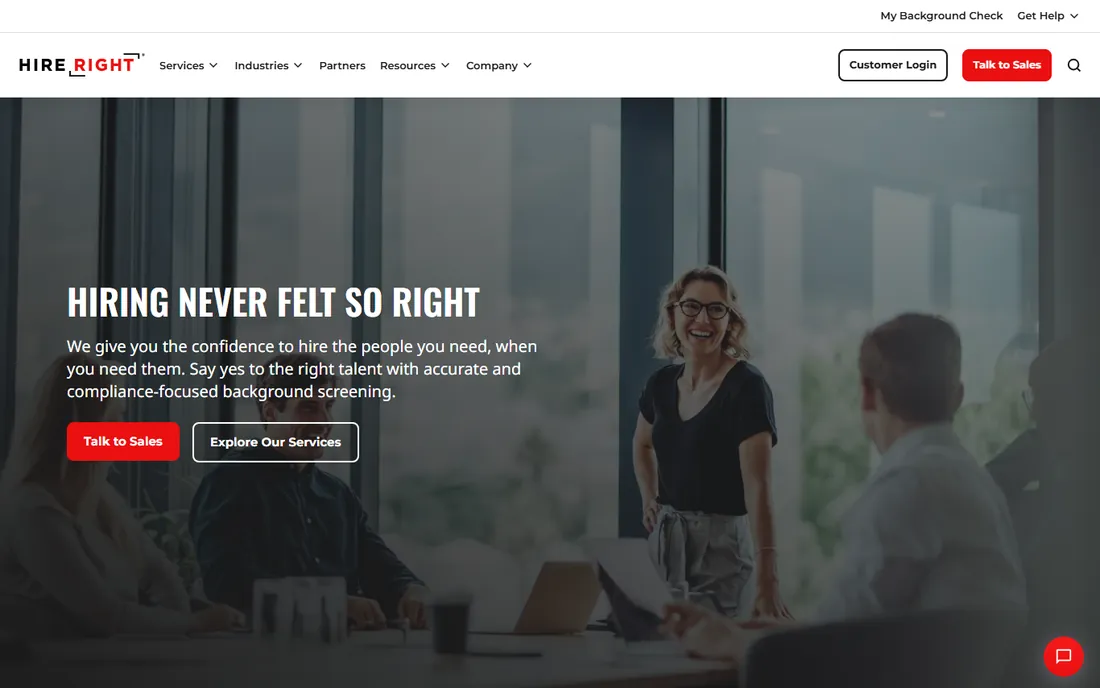 HireRight homepage