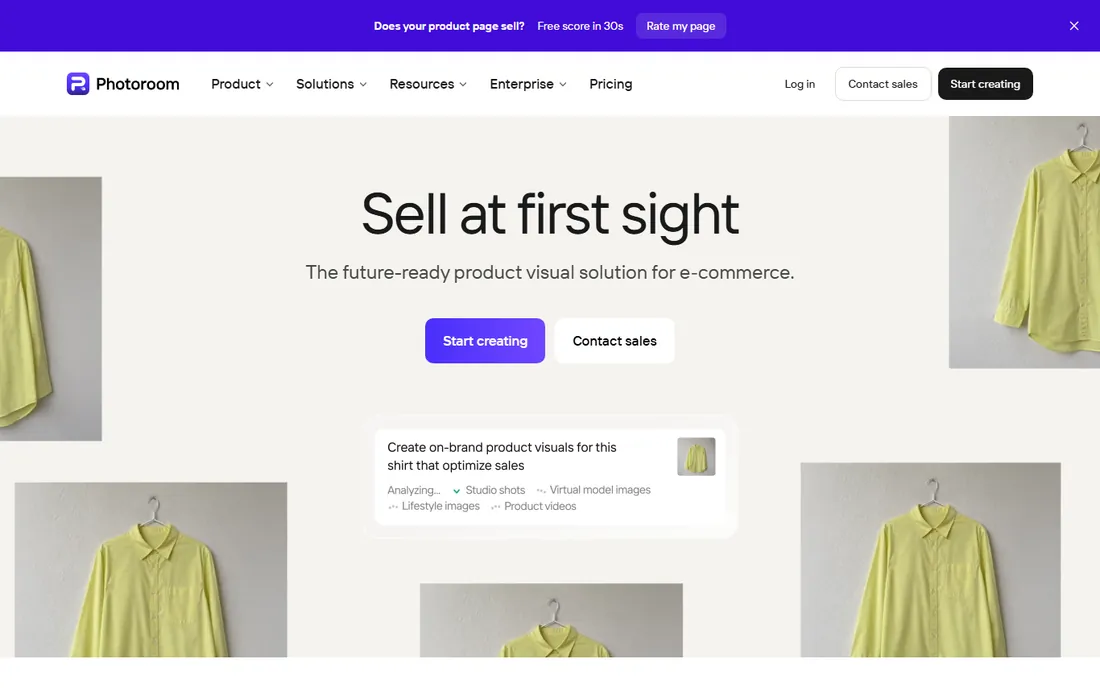 PhotoRoom homepage