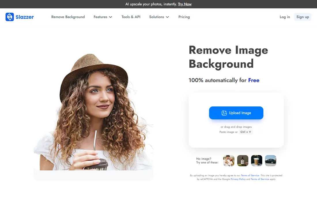 Slazzer homepage