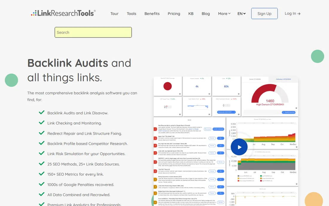 LinkResearchTools homepage