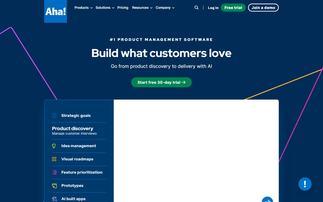 Aha! homepage