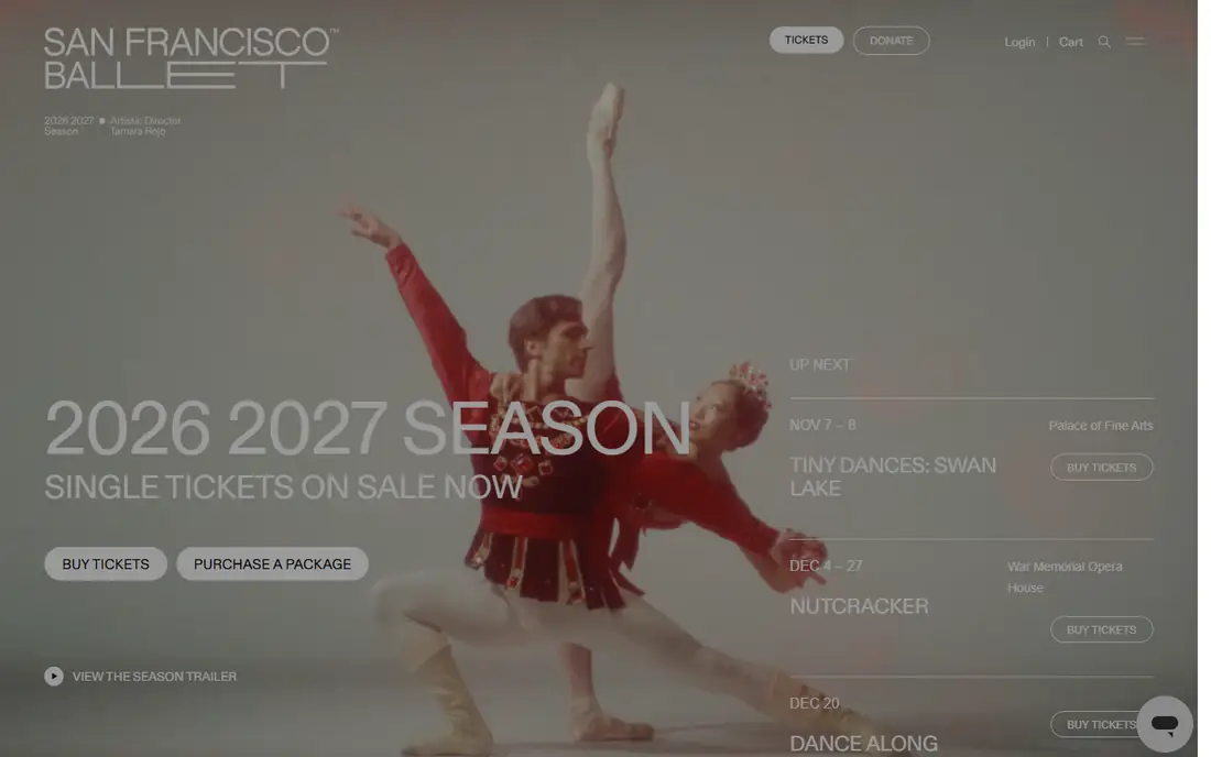 San Francisco Ballet homepage