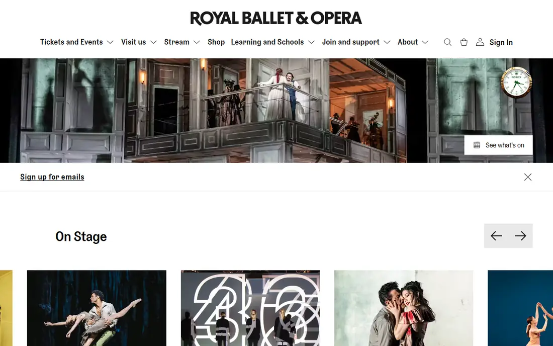 The Royal Ballet homepage