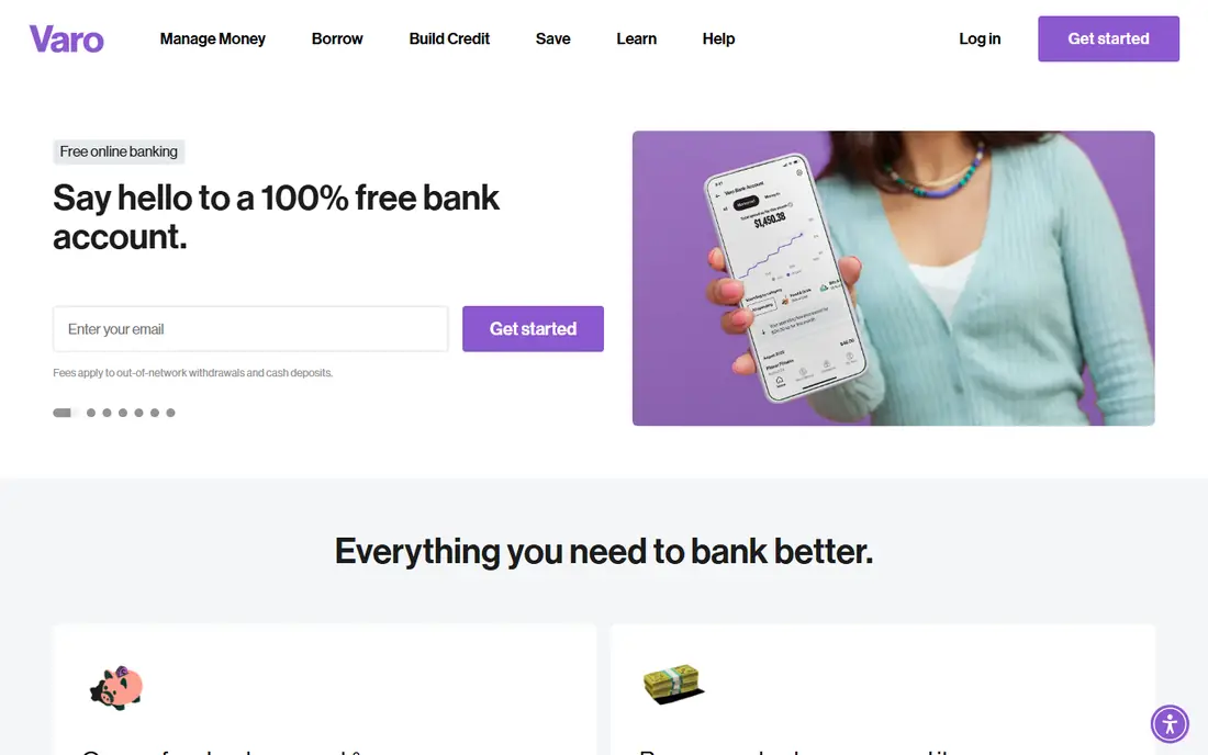 Varo homepage