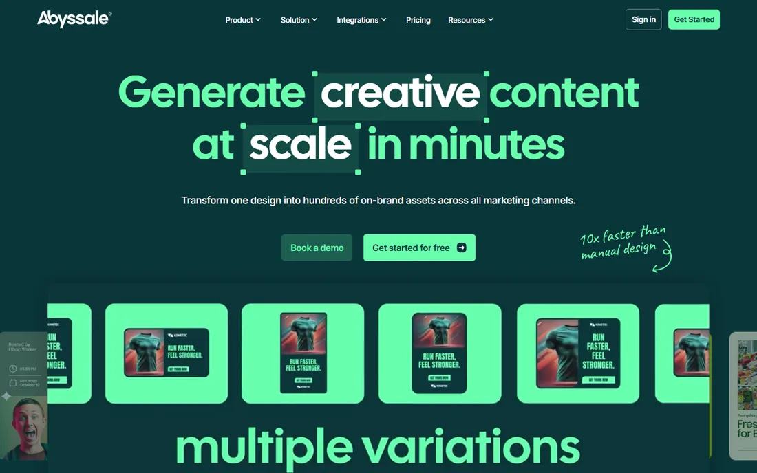 Abyssale homepage