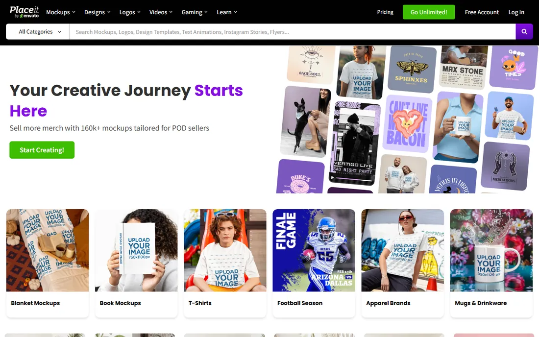 Placeit homepage