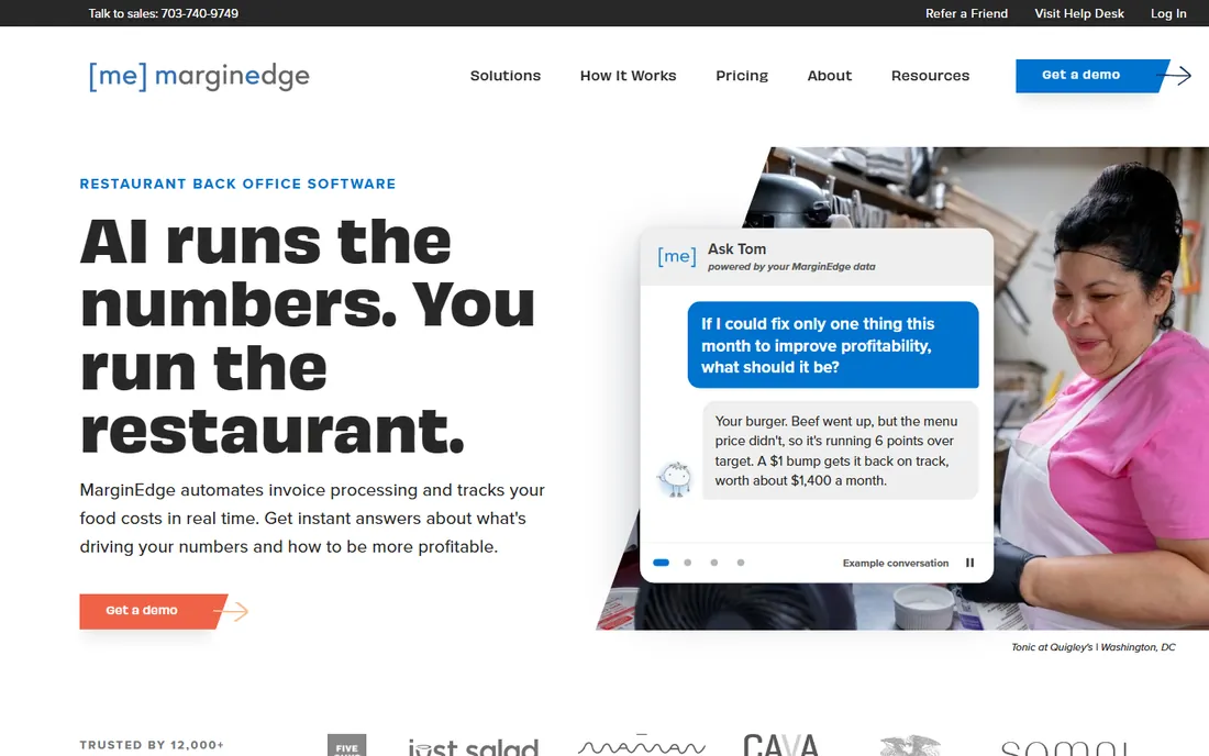 MarginEdge homepage