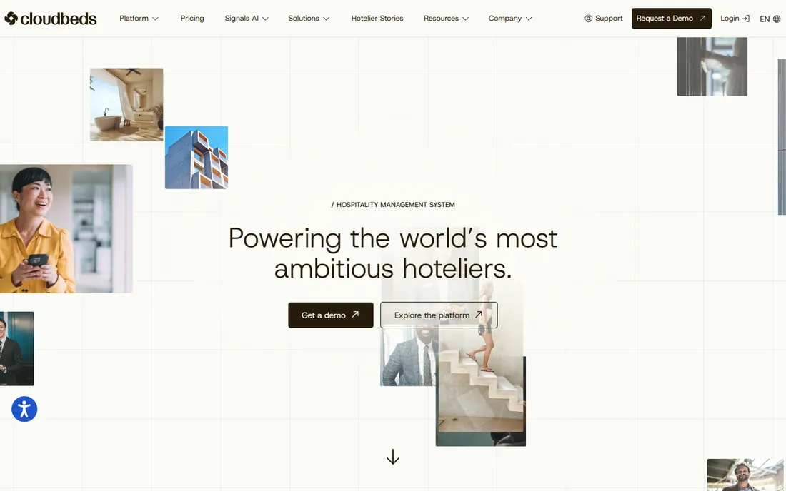 Cloudbeds homepage