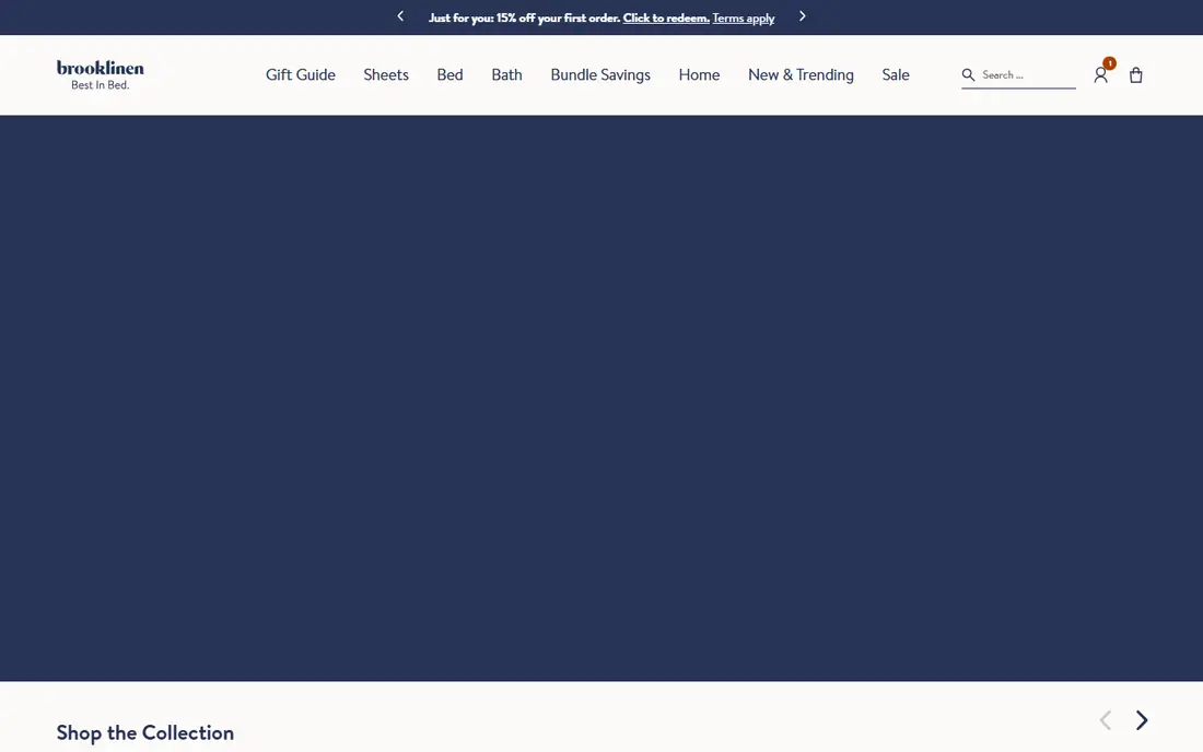Brooklinen homepage
