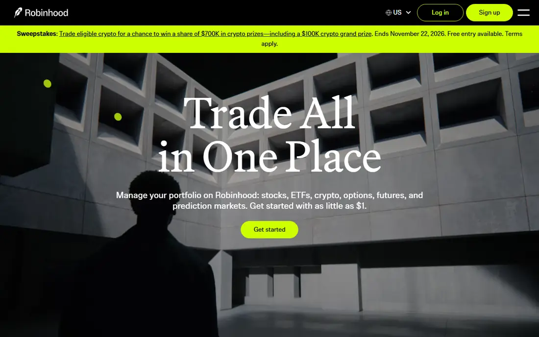 Robinhood homepage