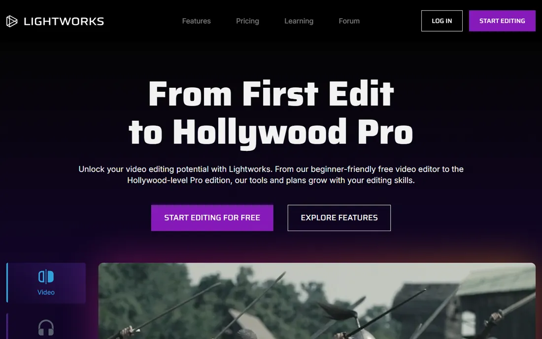 Lightworks homepage