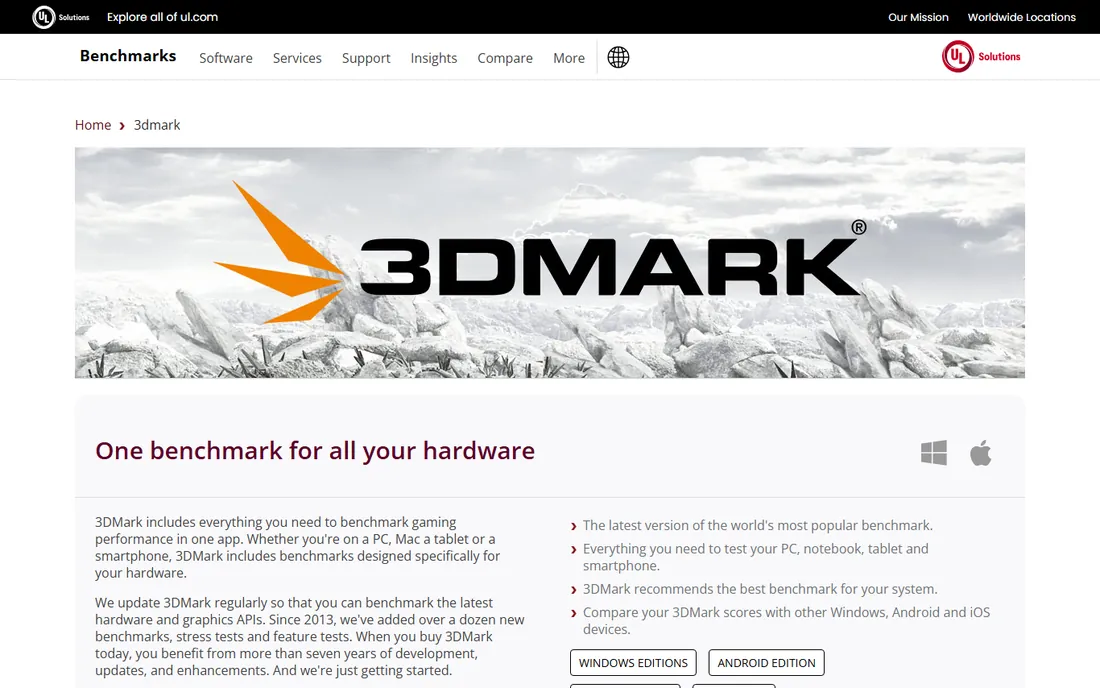 3DMark homepage