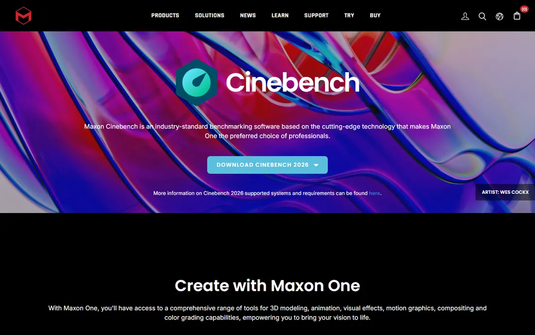 Cinebench 2024 homepage