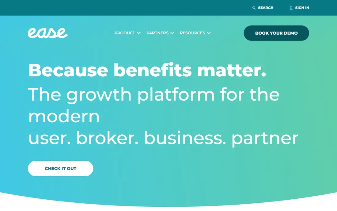 Ease homepage