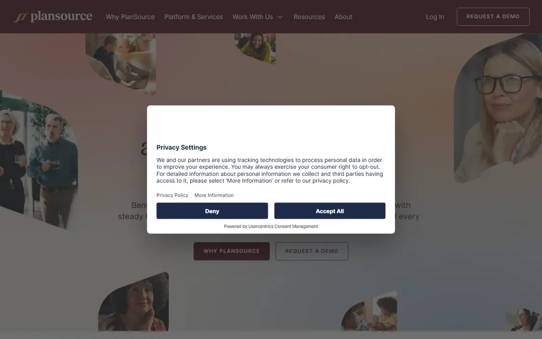 PlanSource homepage