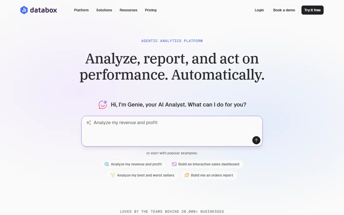 Databox homepage