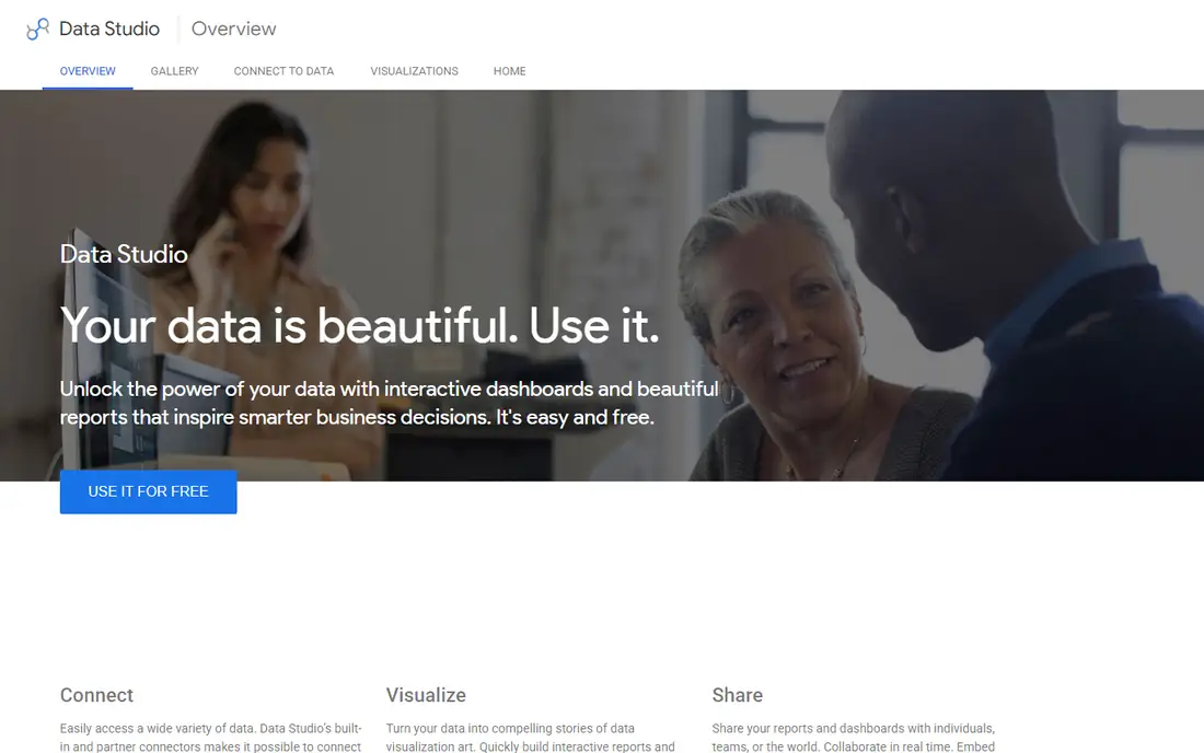 Looker Studio homepage