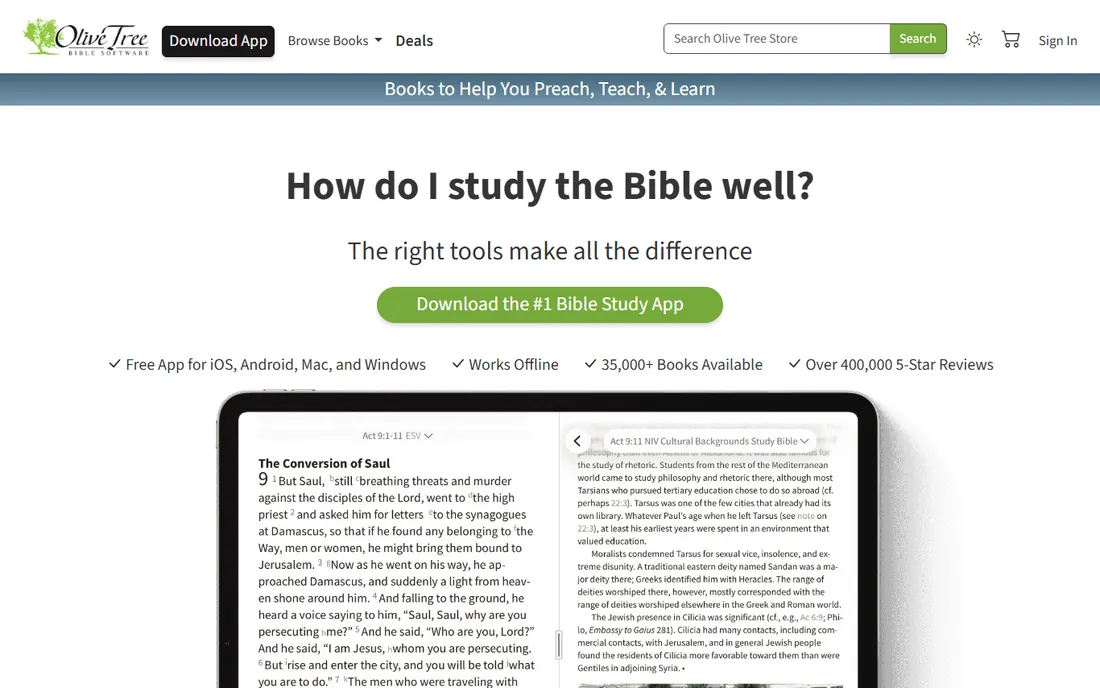 Olive Tree homepage