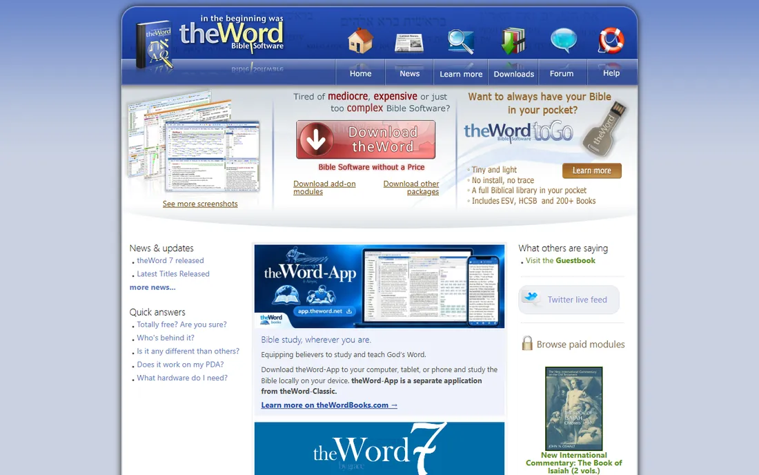 theWord homepage