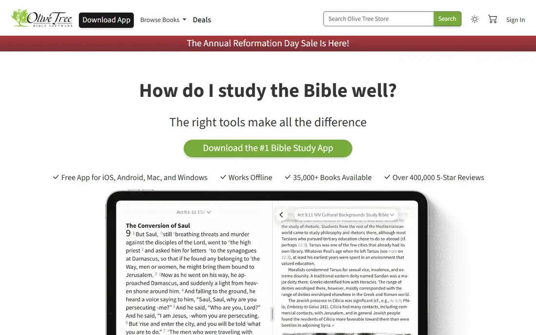Olive Tree homepage
