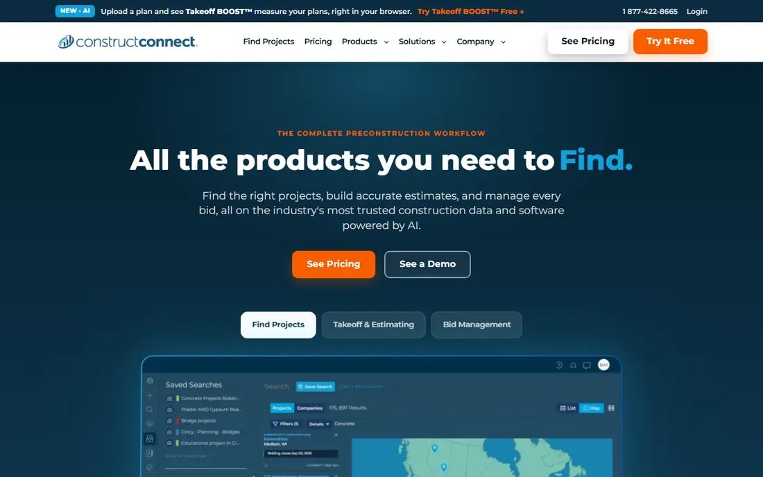ConstructConnect homepage