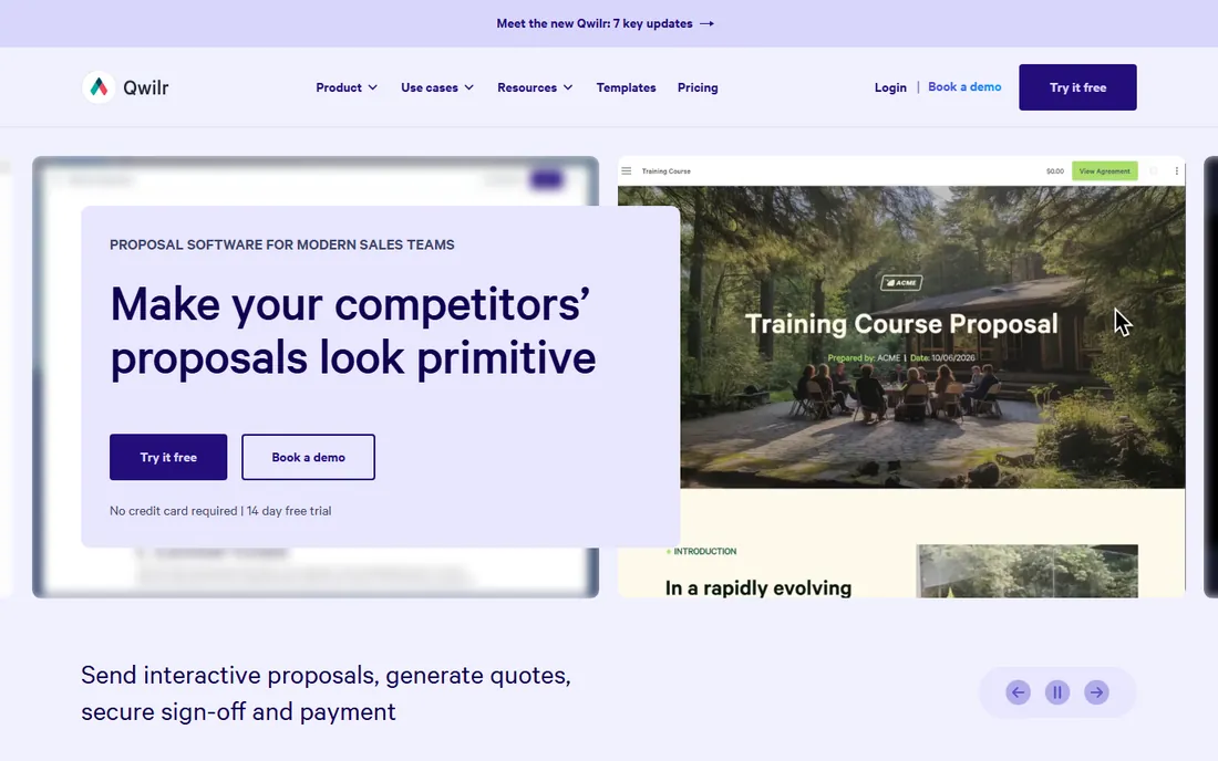 Qwilr homepage