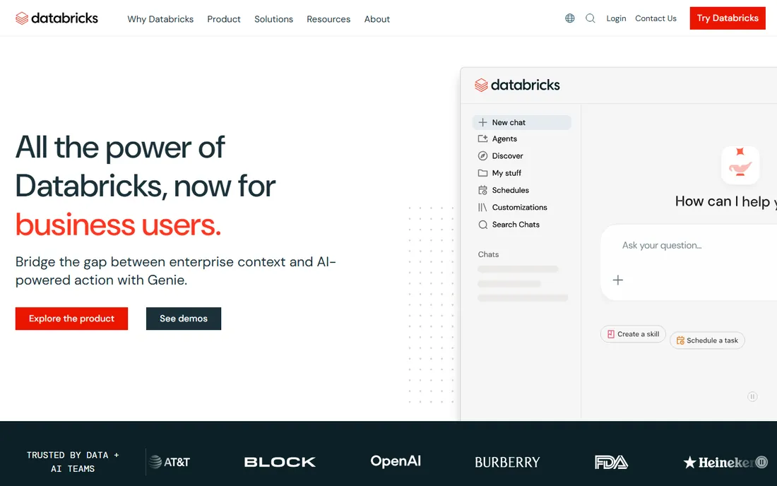 Databricks homepage