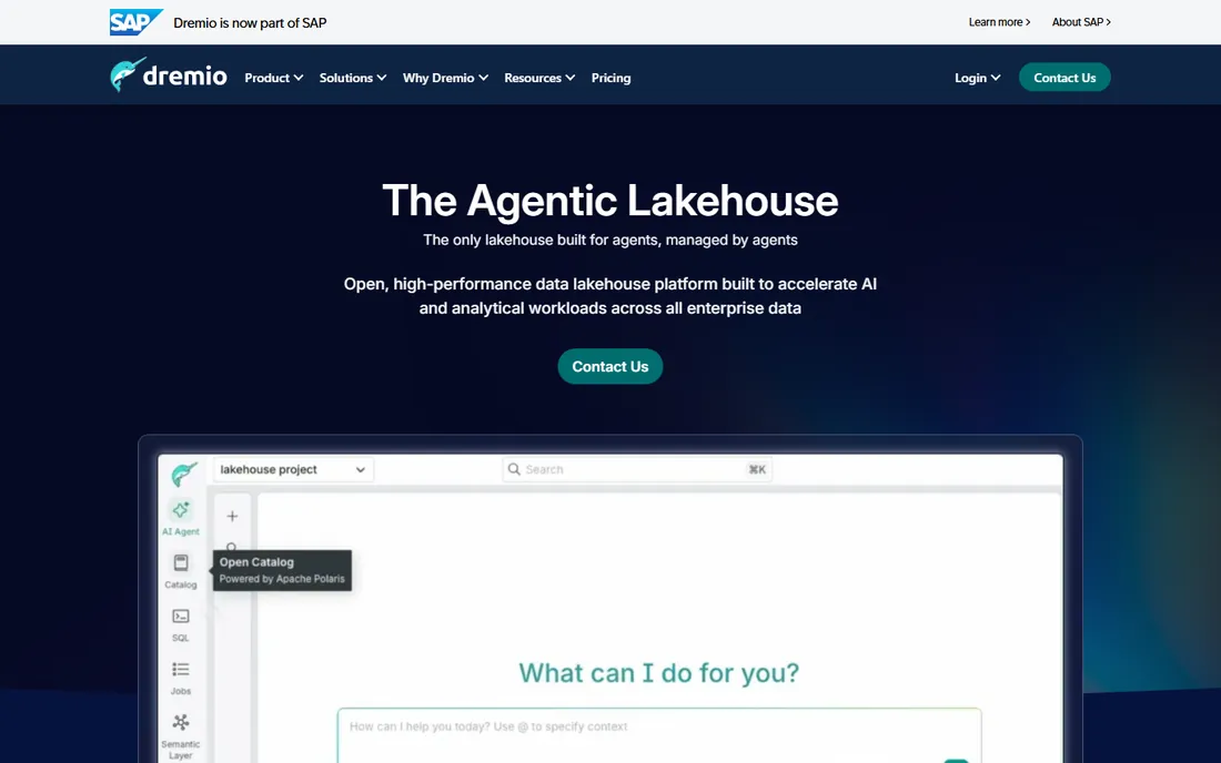 Dremio homepage