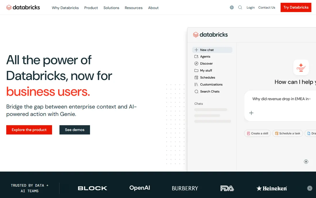 Databricks homepage