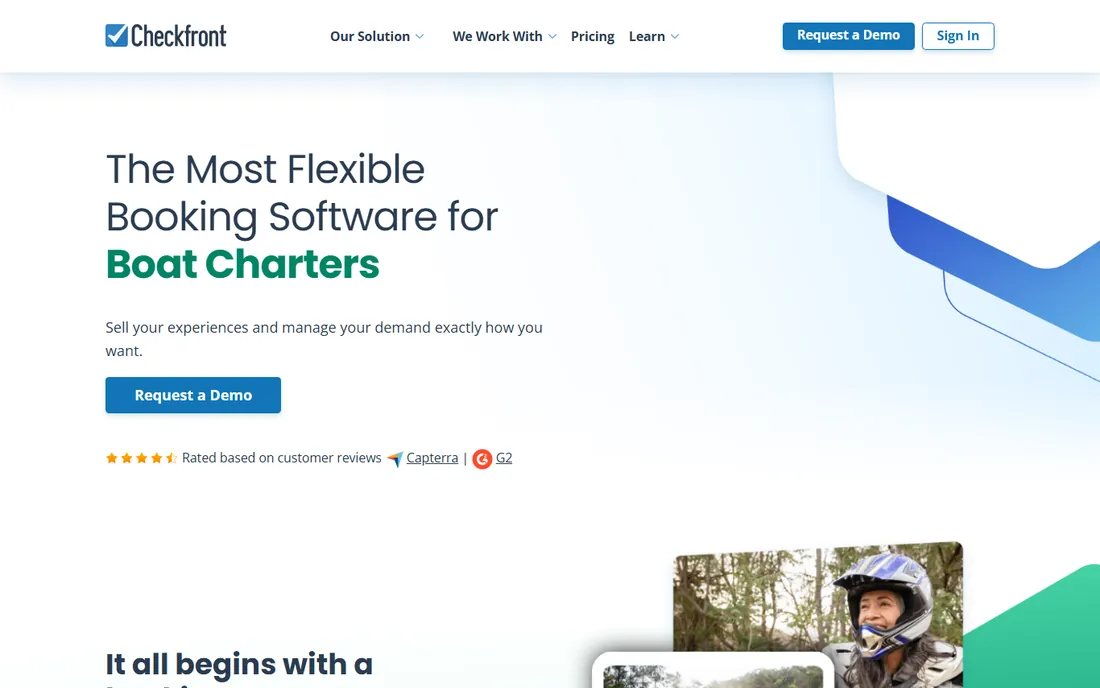 Checkfront homepage