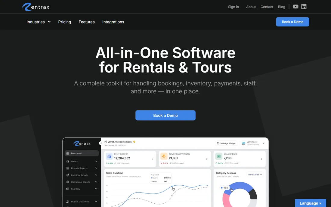 Rentrax homepage