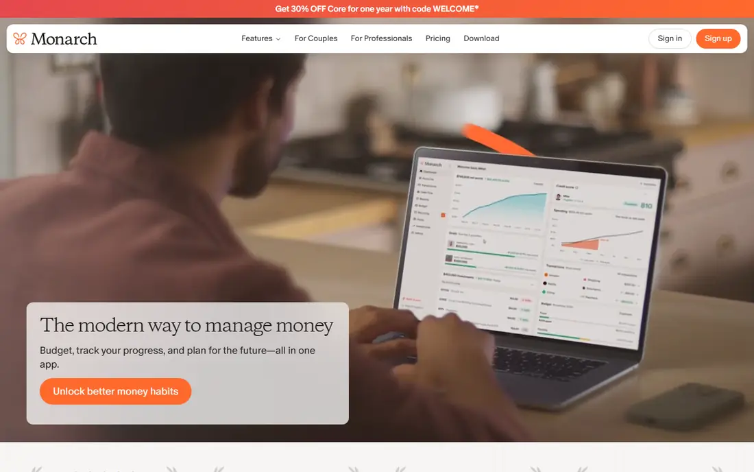 Monarch Money homepage