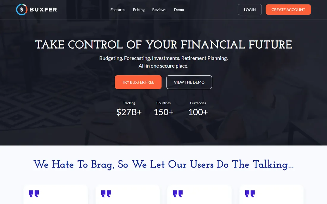 Buxfer homepage
