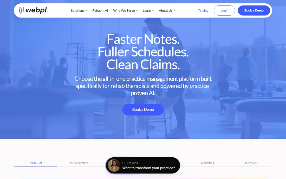 WebPT homepage