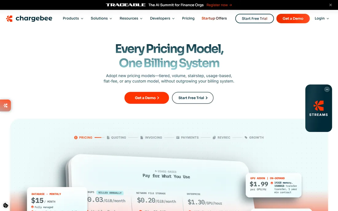 Chargebee homepage