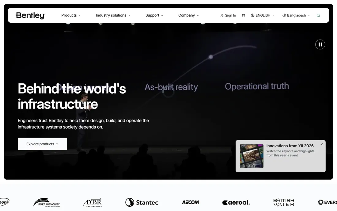 Bentley OpenBuildings Designer homepage