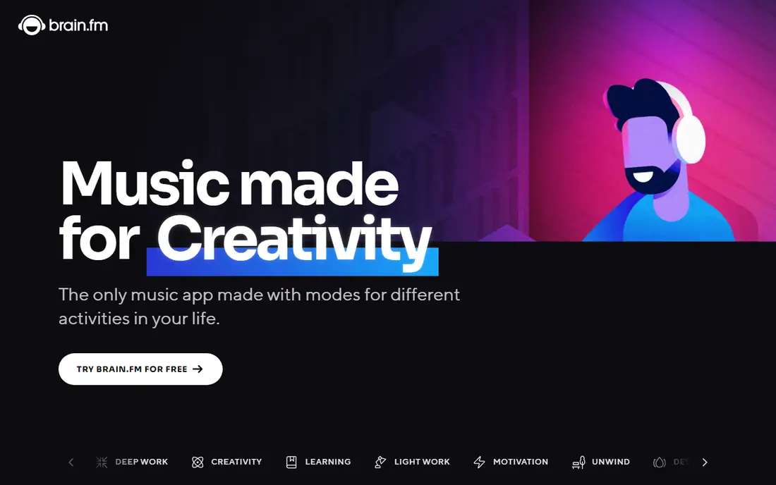 Brain.fm homepage