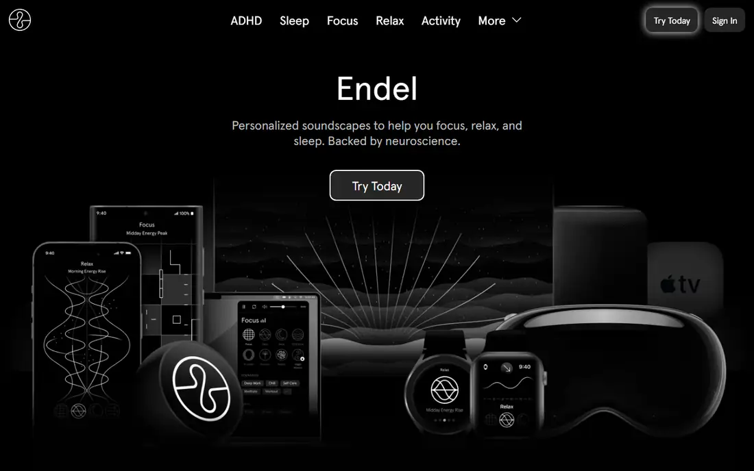 Endel homepage