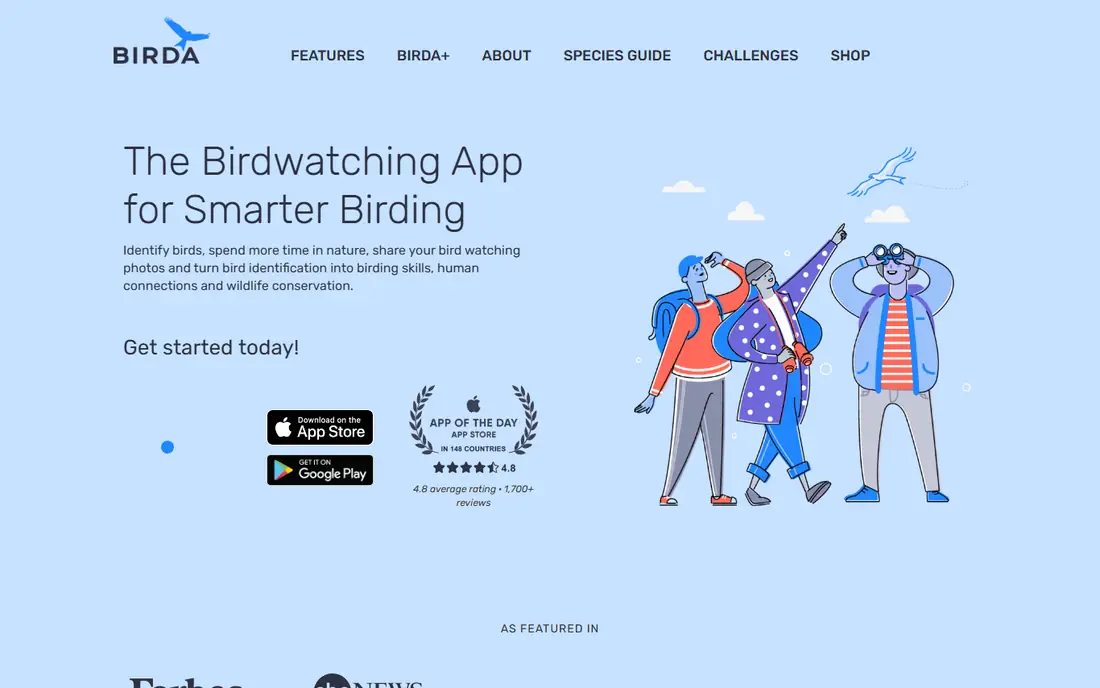 Birda homepage