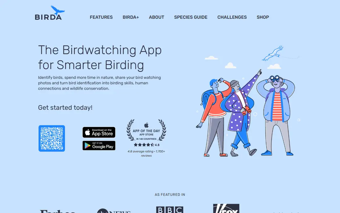 Birda homepage