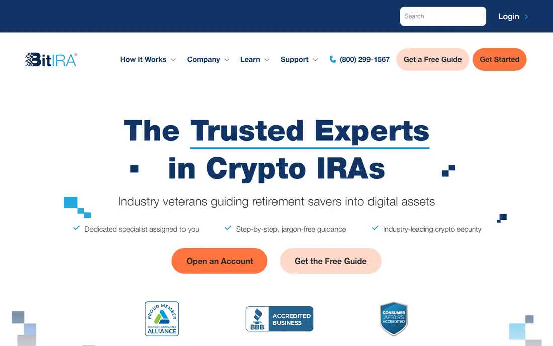 BitIRA homepage