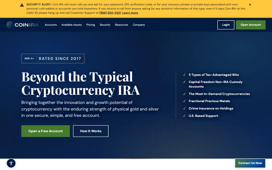 Coin IRA homepage