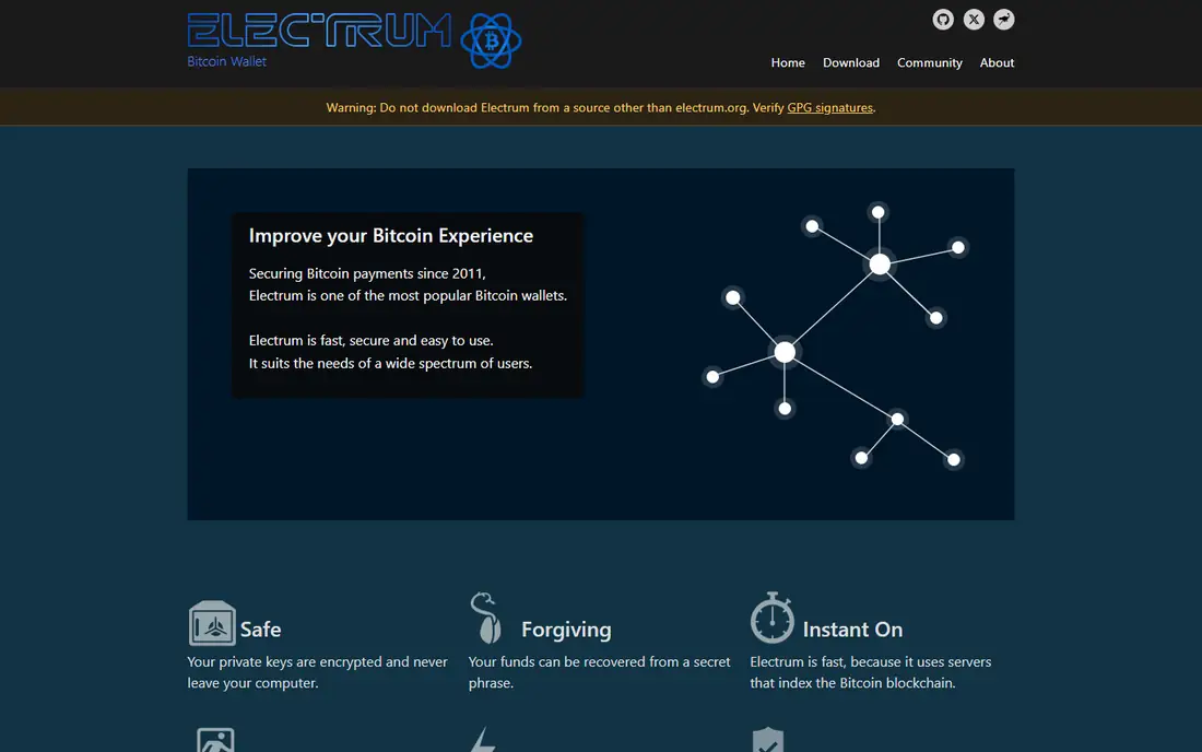 Electrum homepage