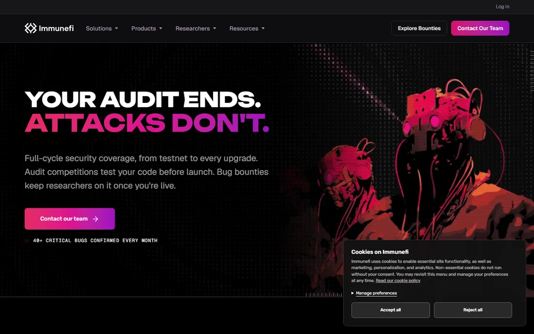 Immunefi homepage