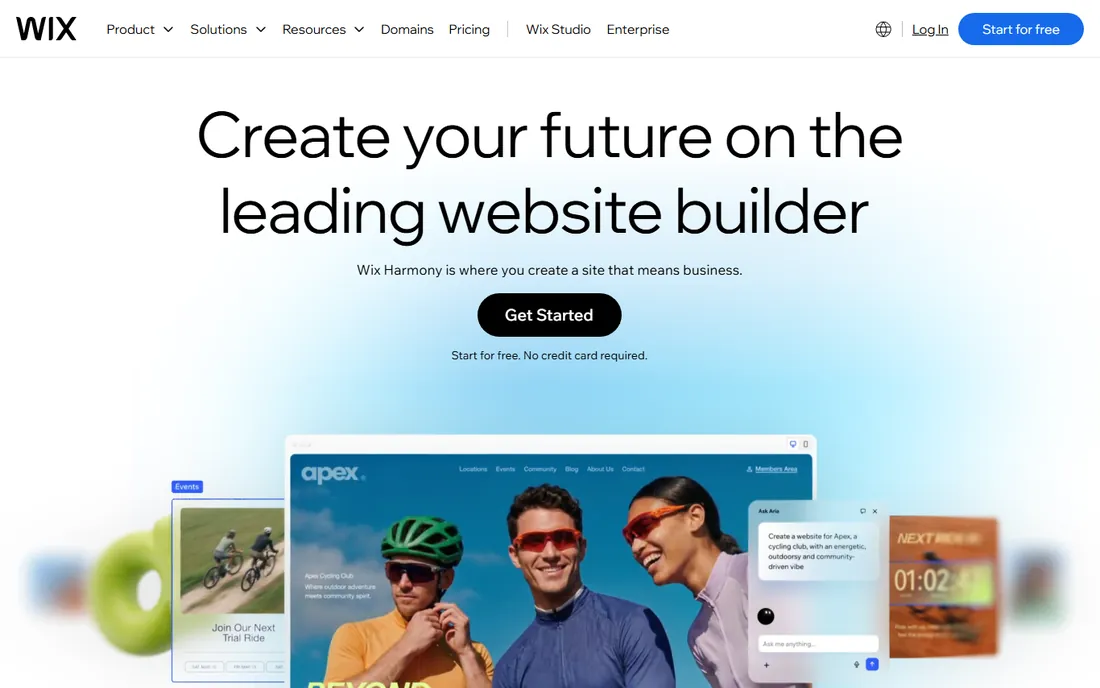 Wix homepage